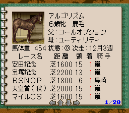 Sfc版ウイニングポスト２攻略 22年 26年 初代ウイニングポストをマターリ